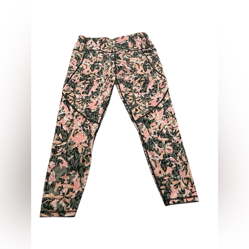 Sweaty Betty Power 7/8 Length leggings Green floral Size L